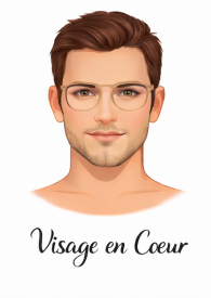 Visage en cœur avec lunettes – homme