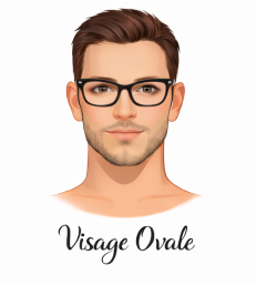 Visage ovale avec lunettes – homme