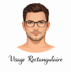 Visage rectangulaire avec lunettes – homme